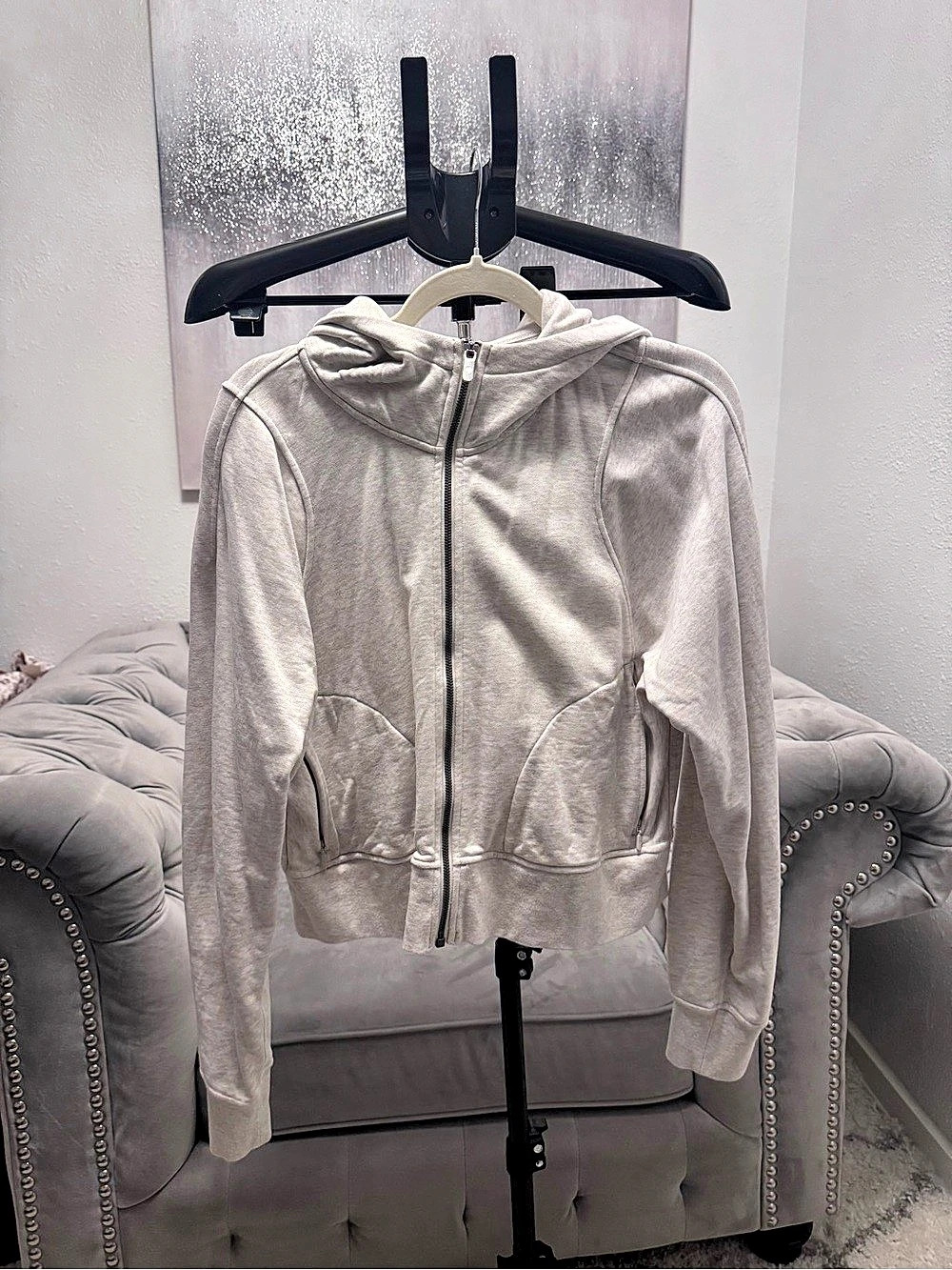 lululemon French Cotton Terry Full-Zip Hoodie Full-Zip Hoodie Oatmeal Size 6